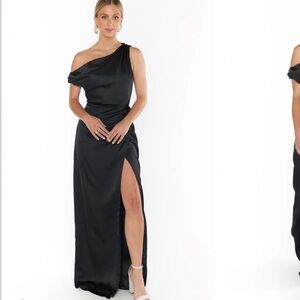 Show Me Your MuMu Black One-Shoulder Maxi Dress